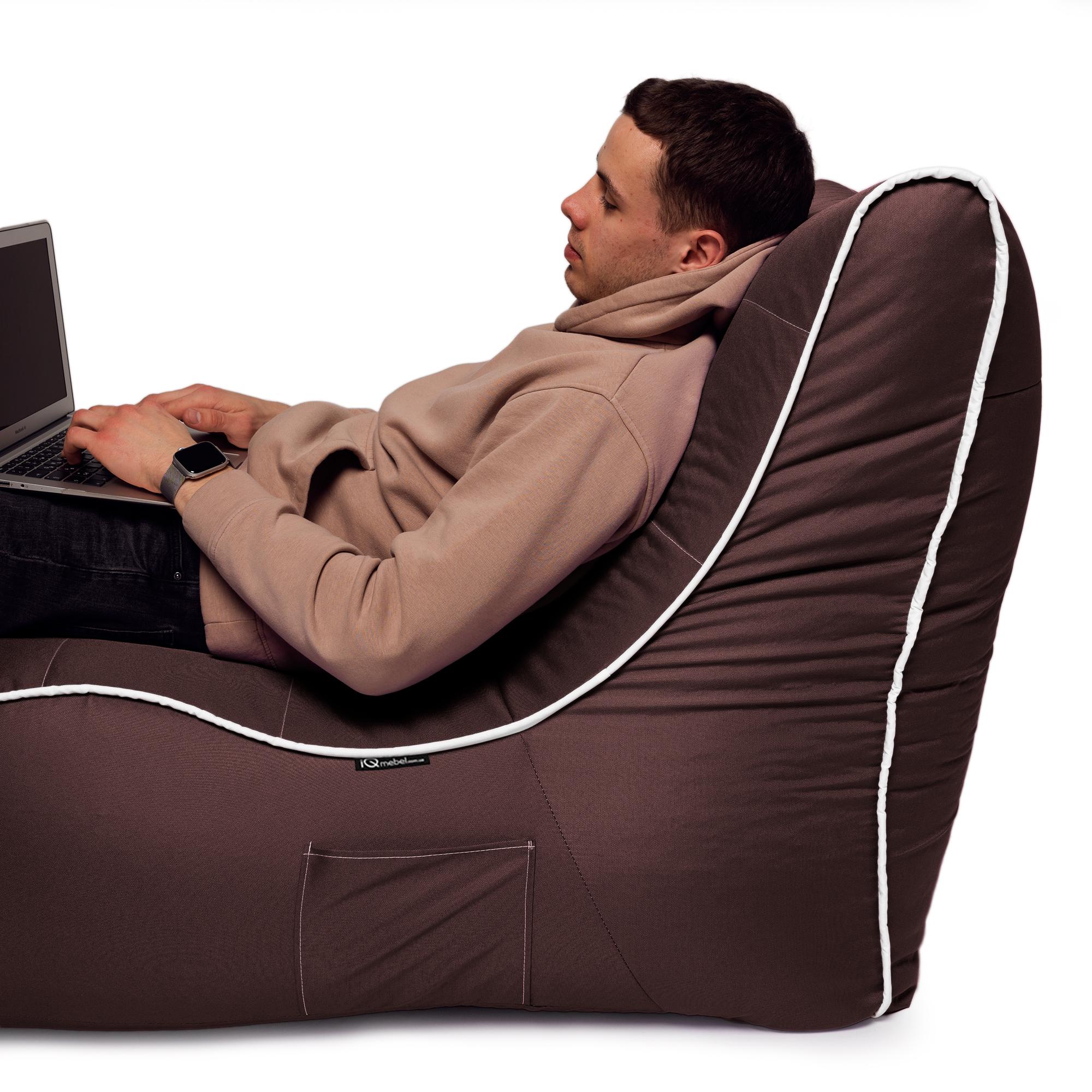 Кресло-мешок iQmebel Лежак 80х125 см оксфорд Коричневый - фото 8