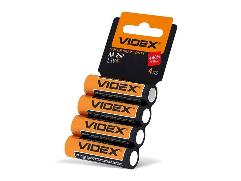 Батарейка Videx R6 сольова R6P/AA SHRINK CARD 4 шт. (1027585) Батарейка Videx R6 сольова R6P/AA SHRINK CARD 4 шт. (1027585)
