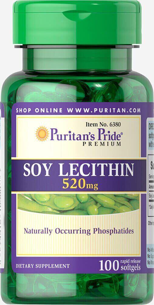 Соевый лецитин Puritan's Pride 520 мг 100 капсул (00000025509)