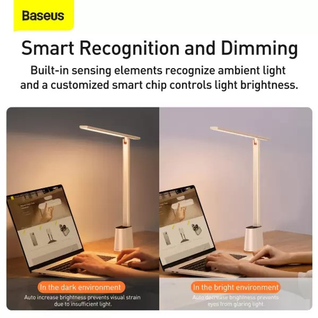 Настільна лампа BASEUS Smart Eye Reading Desk Lamp DGZG-02 2200 mAh White - фото 7 Настільна лампа BASEUS Smart Eye Reading Desk Lamp DGZG-02 2200 mAh White - фото 7