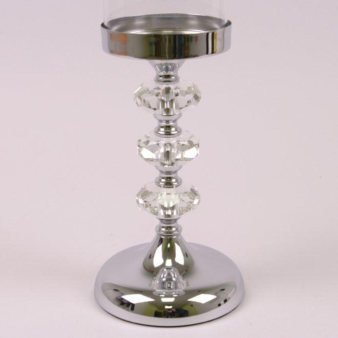 Підсвічник металевий Flora 37 см Срібний (36728) - фото 3