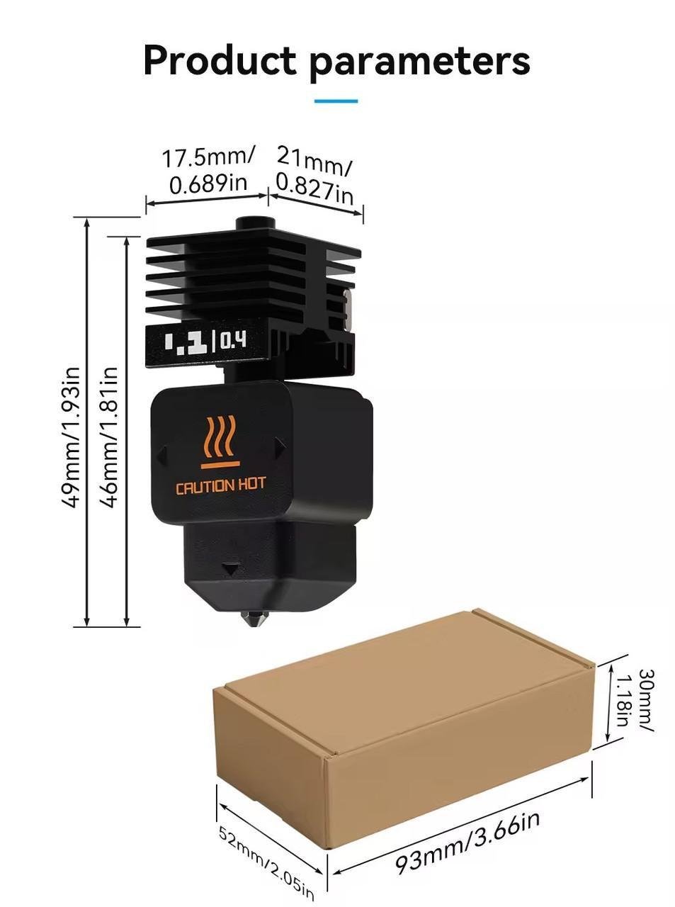 Хотенд Bambulab A1/A1 Mini со сменным соплом 0,6 мм и силиконовой насадкой - фото 4 Хотенд Bambulab A1/A1 Mini со сменным соплом 0,6 мм и силиконовой насадкой - фото 4