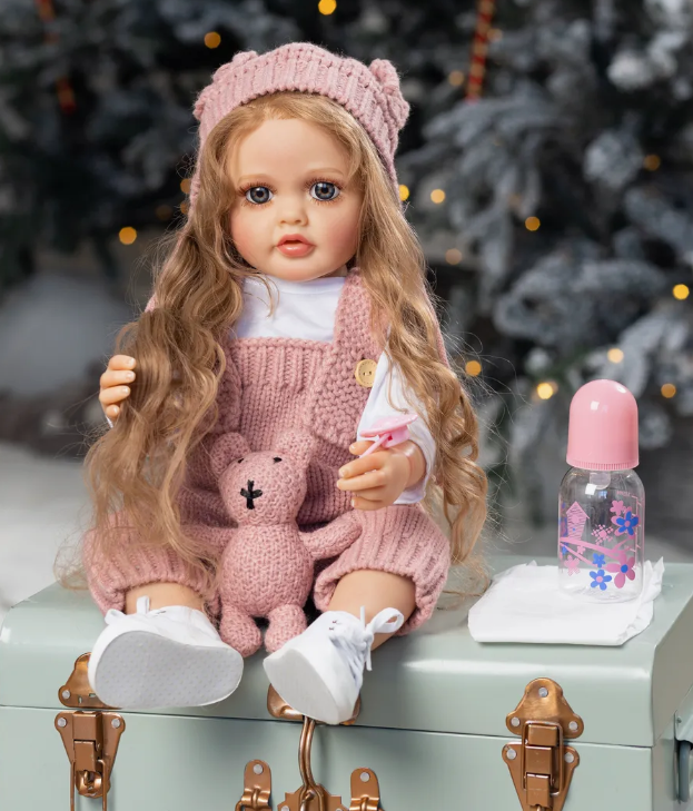 Кукла Reborn Марго винил-силиконовая с соской/бутылочкой/игрушкой 55 см (1660288419)