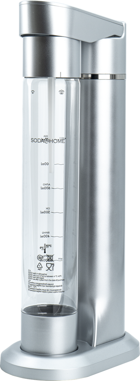 Сифон для газирования воды и напитков SODA@HOME MERCURIUS без баллона СО2 в комплекте Silver