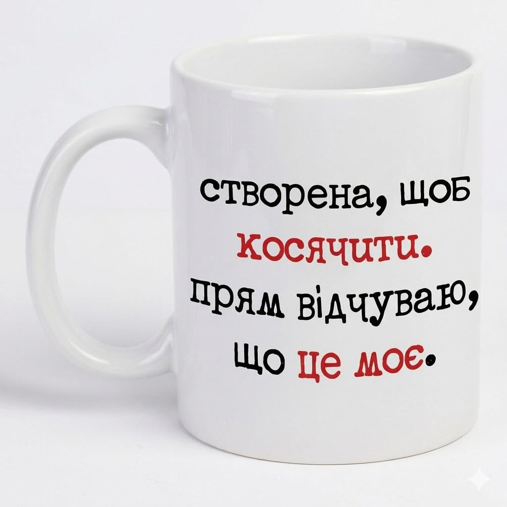 Чашка GalleryGlass Создана чтобы косить фарфоровый 325 мл (75006529)