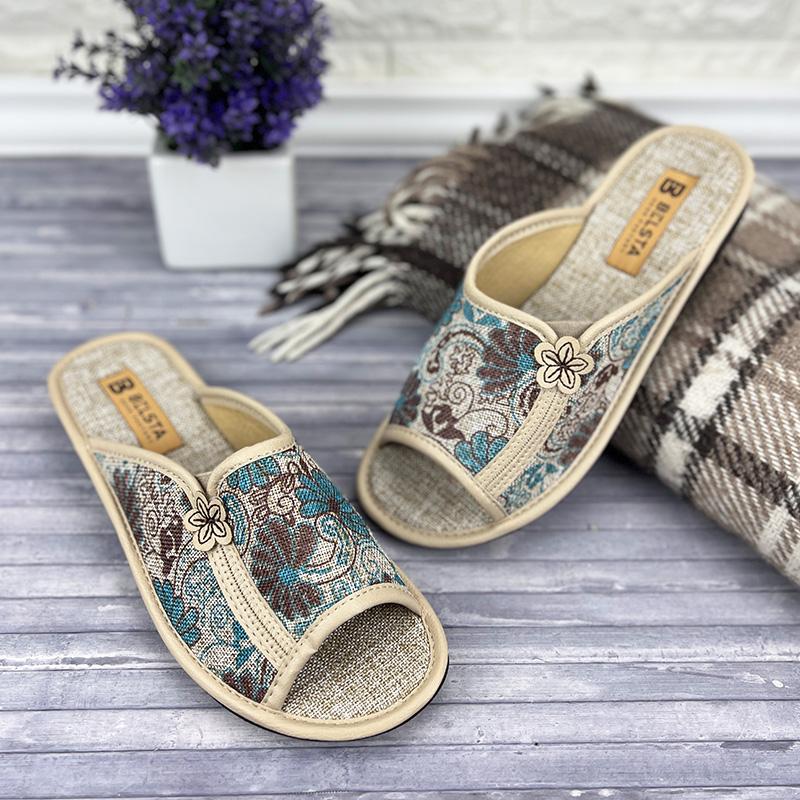 Тапочки жіночі текстильні Е-00166-1 р. 39 25 см Бежевий