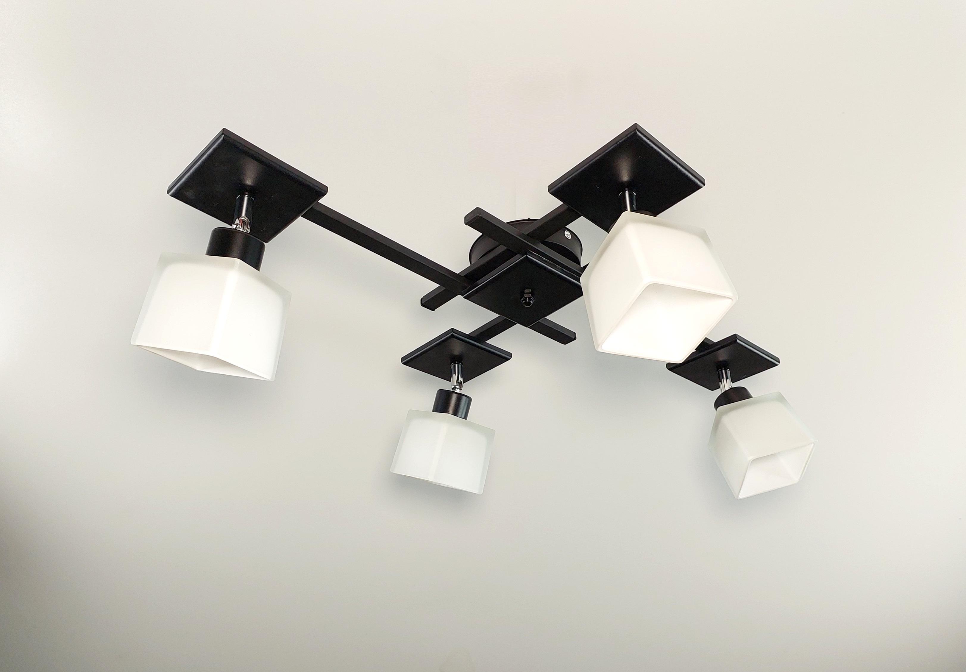 Люстра потолочная Оскар/2+2 на 4 поворотных плафона Черный - фото 2 Люстра потолочная Оскар/2+2 на 4 поворотных плафона Черный - фото 2