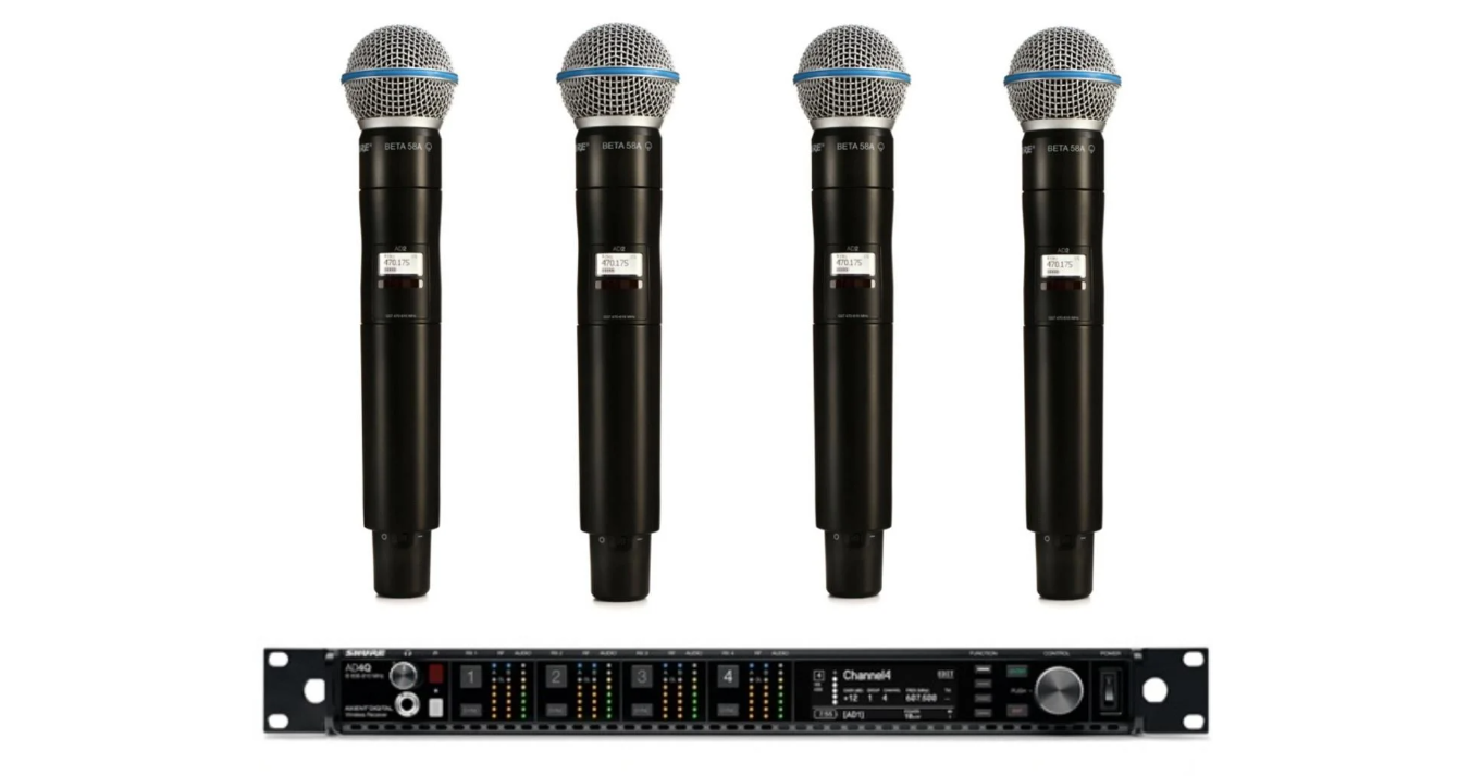 Радіосистема на 4 ручних мікрофони SHURE AD4Q бездротова (0126)