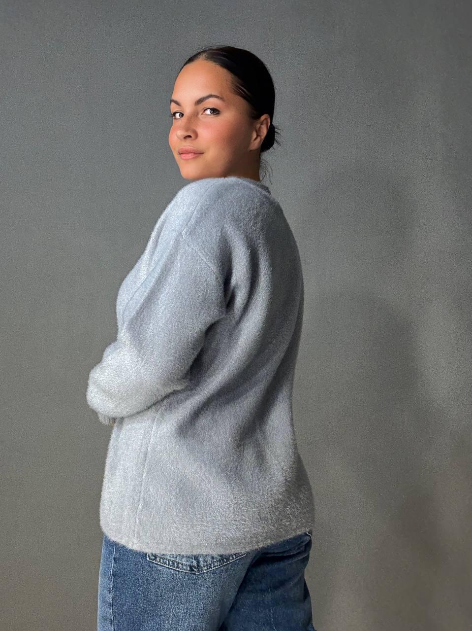 Светр жіночий Fancy Matinee 5977 ангора базовий OS Сірий (5036) - фото 6 Светр жіночий Fancy Matinee 5977 ангора базовий OS Сірий (5036) - фото 6
