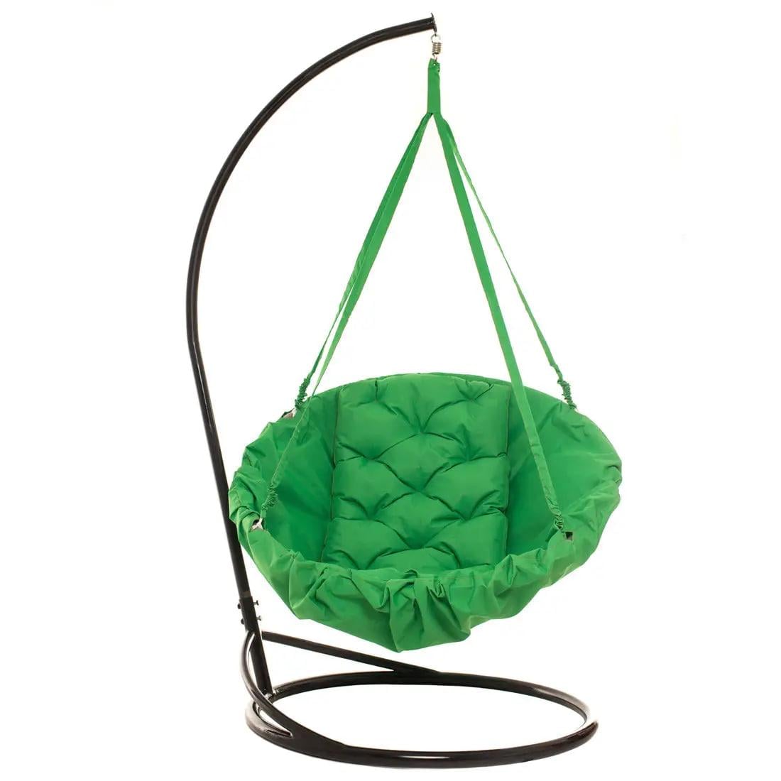 Крісло-гамак підвісне з опорою 180 см комфорт і легкість до 100 кг 80х80 см Зелений (А663)
