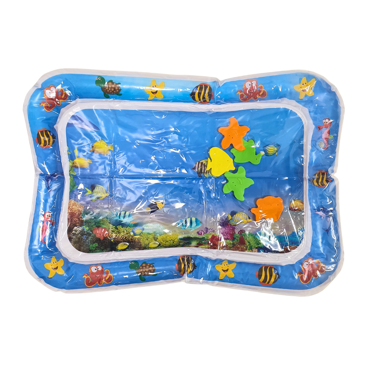 Развивающий игровой коврик для малышей Морское дно с водой и рыбками (RKG-33)