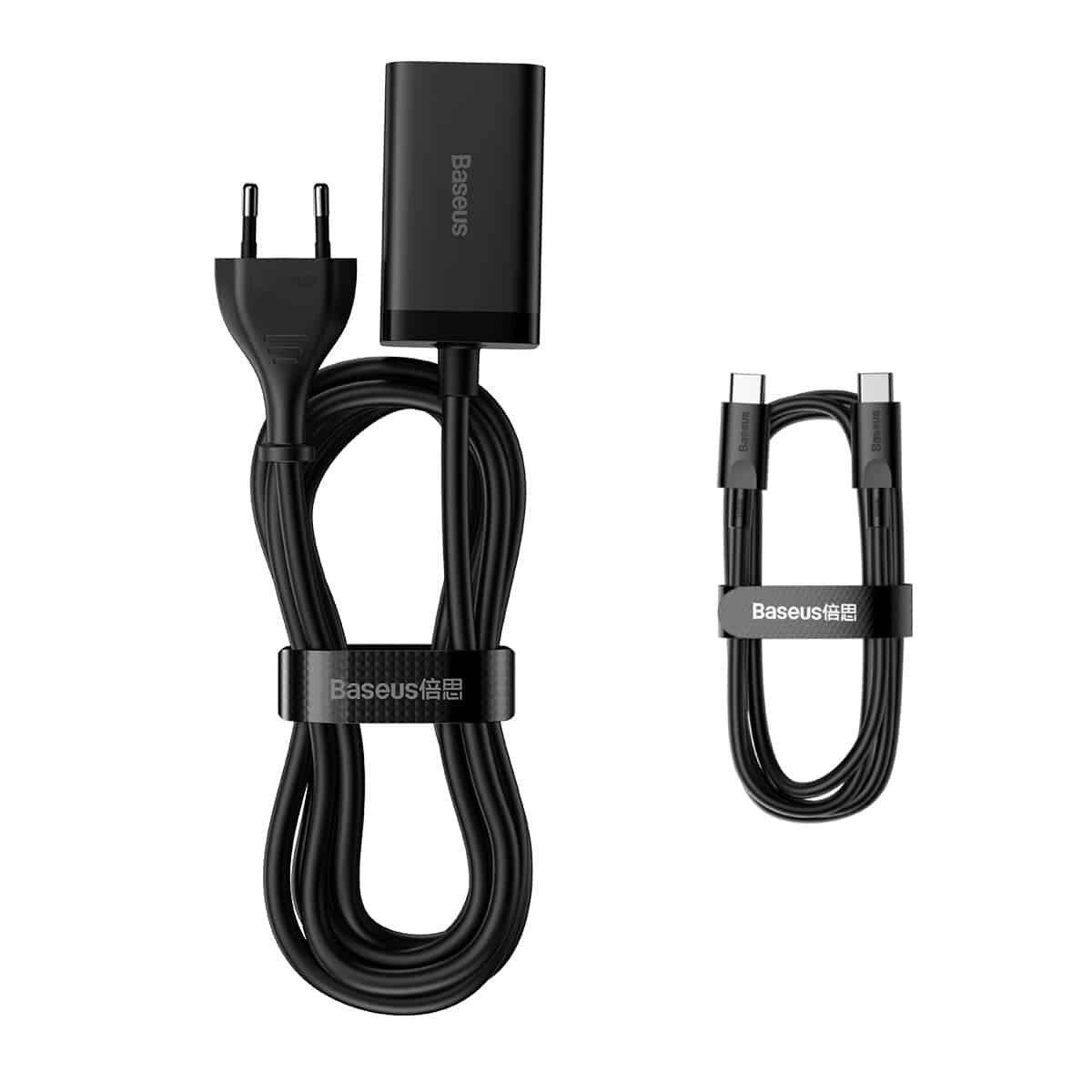 Зарядное устройство Baseus GaN3 Pro Desktop Fast Charger 2C+2U 65 W Cable Type-C 100 W 1 м Black (CCGP040101) - фото 2