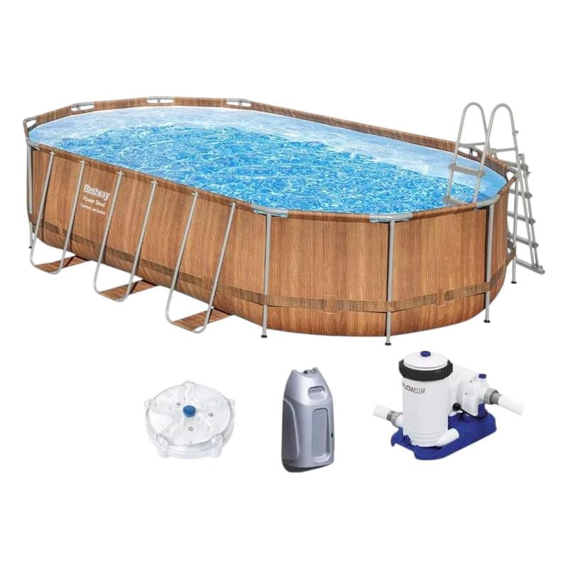 Бассейн каркасный Bestway лестница LED светильник 610х366х122 см (56719) - фото 2