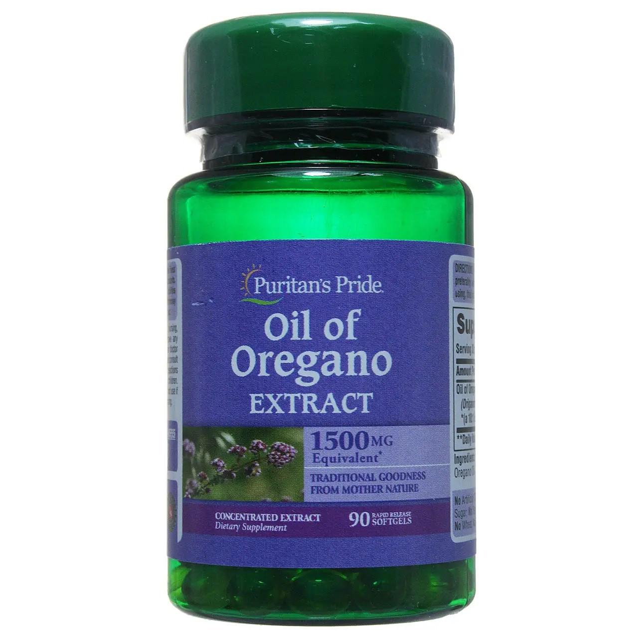 Екстракт масла орегано Puritan's Pride Oil of Oregano Extract 1500 мг 90 капсул (#006555)