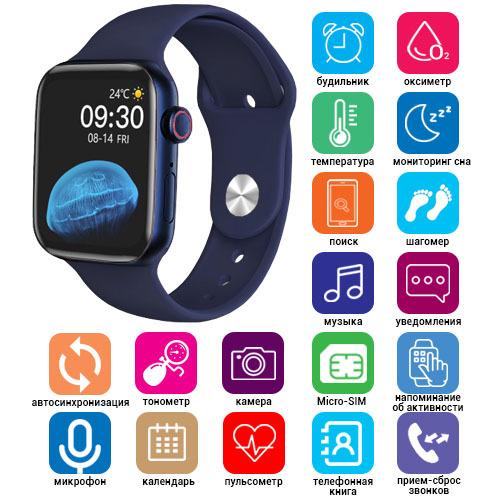 Смарт-годинник Smart Watch WH22-6 з бездротовою зарядкою Blue - фото 6