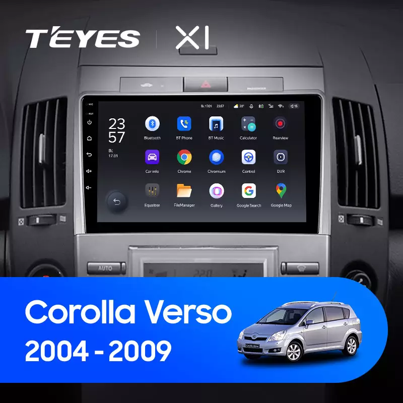 Автомагнитола штатная Teyes X1 для Toyota Corolla Verso AR10 2004-2009 Android X1 2/32G Wi-Fi/4G - фото 3