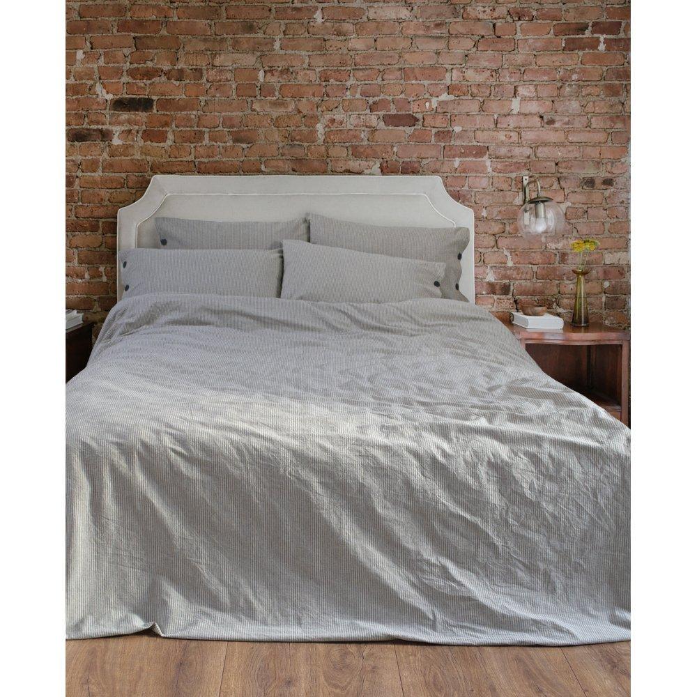 Постельное белье Lotus Home Washed cotton Pinstripe antracite полуторный