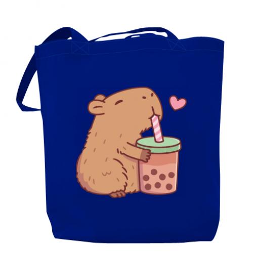 Шоппер Boba tea capybara Синий (14709231-5-188160)