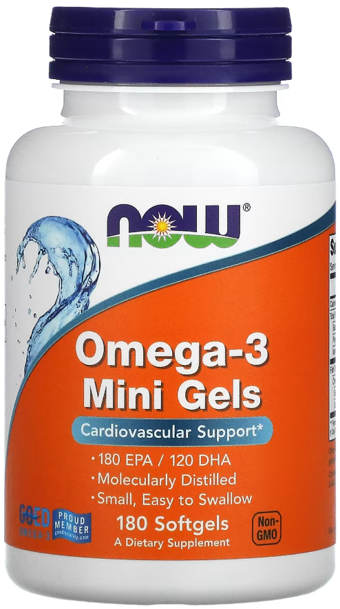 Жирные кислоты Омега 3 NOW Foods Omega-3 Mini Gels 500 мг 180 софтгель