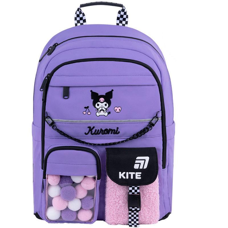Рюкзак школьный KITE Education Kuromi 39,5x29x13 см 13 л Фиолетовый (HK26-584M)