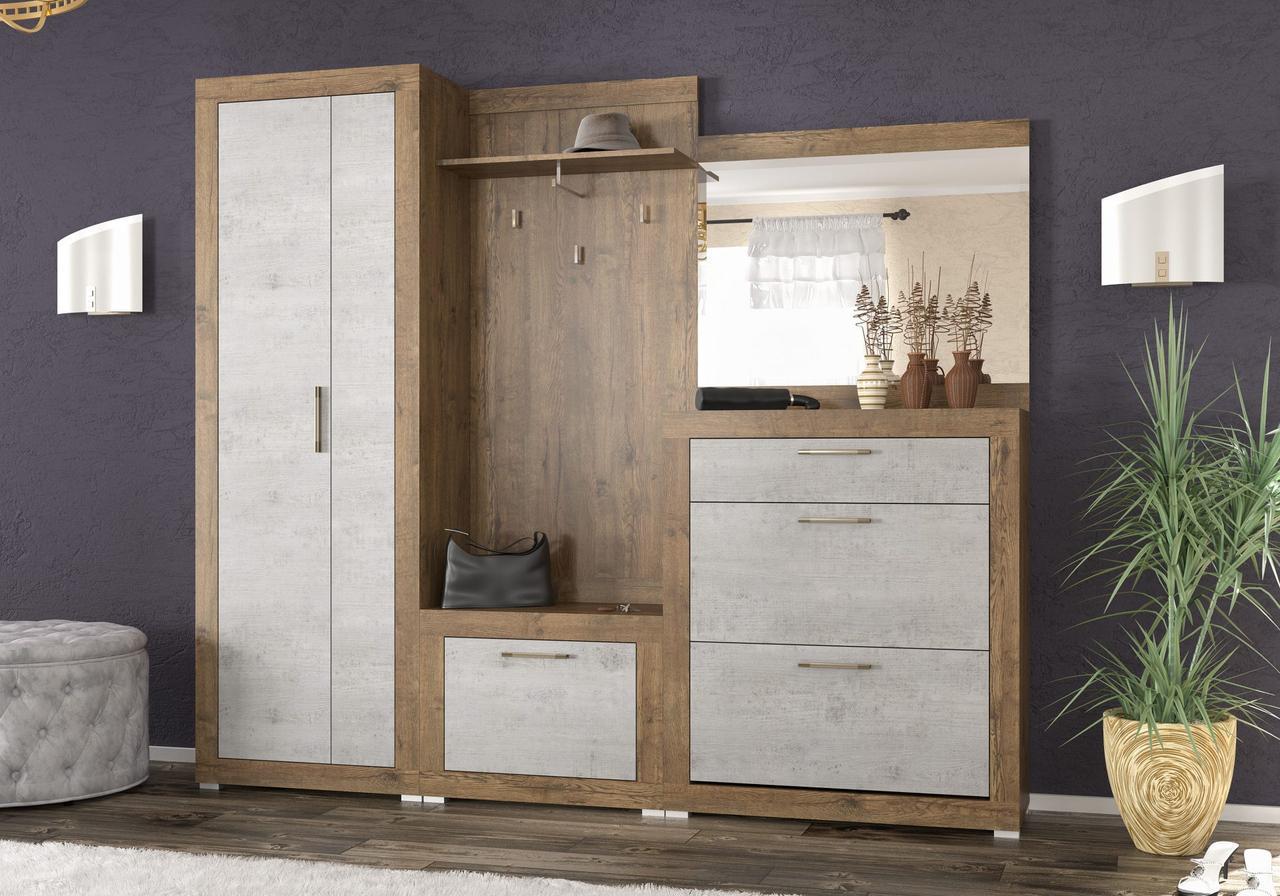 Вішалка з тумбой підлогова Мебель-Сервіс 680 Парма Дуб апріл/Бетон індастрі (26911070) - фото 3 Вішалка з тумбой підлогова Мебель-Сервіс 680 Парма Дуб апріл/Бетон індастрі (26911070) - фото 3