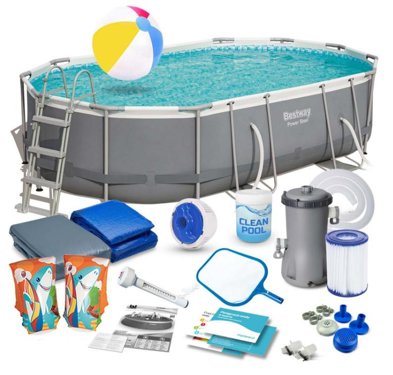 Басейн каркасний овальний Bestway 56448 488x305x107 см (DM-56448-17W1)