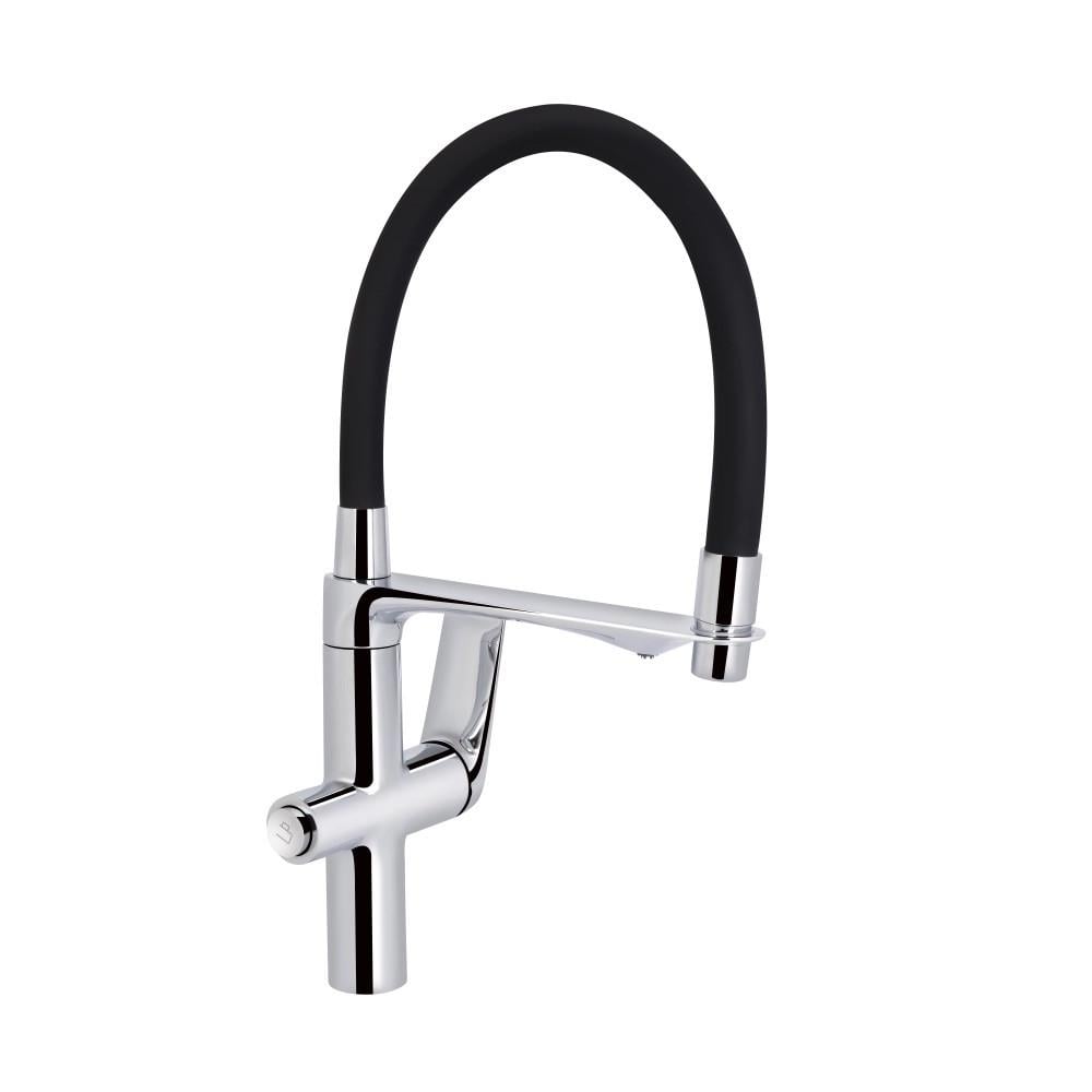 Смеситель для кухни Qtap Vlasta New с подключением фильтрованной воды Черный/хром (SD00051772)