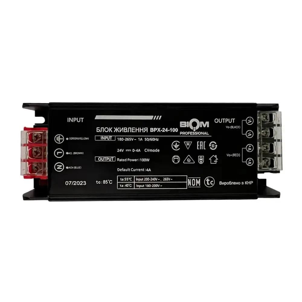 Блок живлення Biom Professional DC BPX-24-100 24V 100W 4A 141x50x25 мм (BPX-24-100)