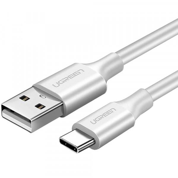 Кабель UGREEN US287 USB 2.0 AM-Type-CM 3 A 18W никель 0,5 м Белый (616788)