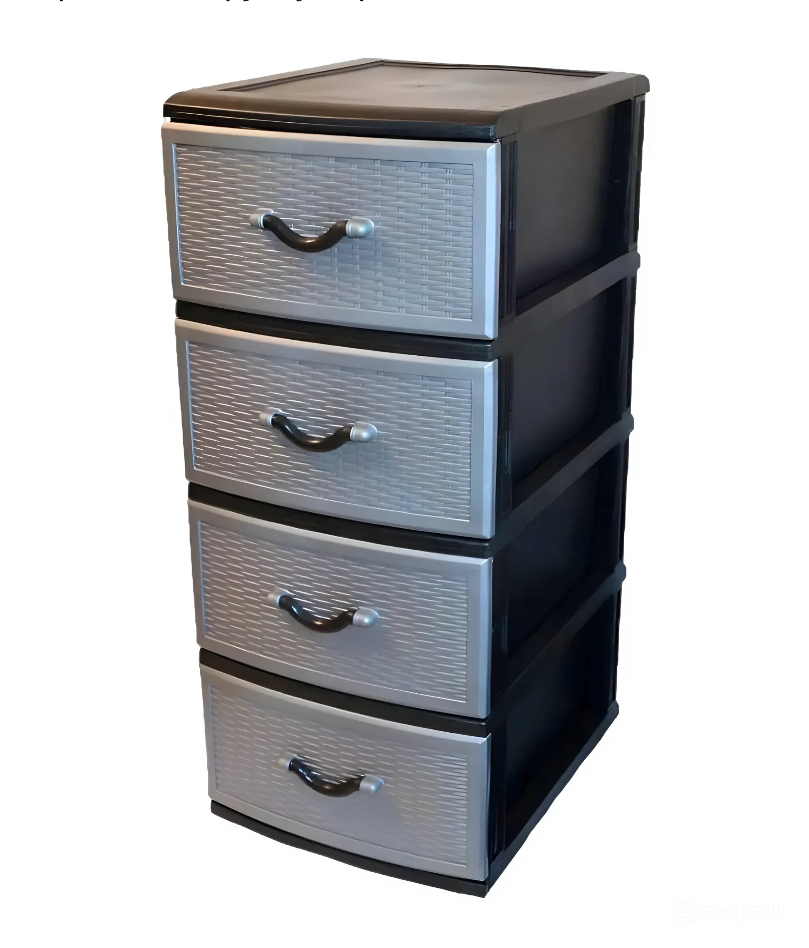 Комод пластиковый Style 4 ящика 38х47х92 см Черно-серый (01-11-8151)