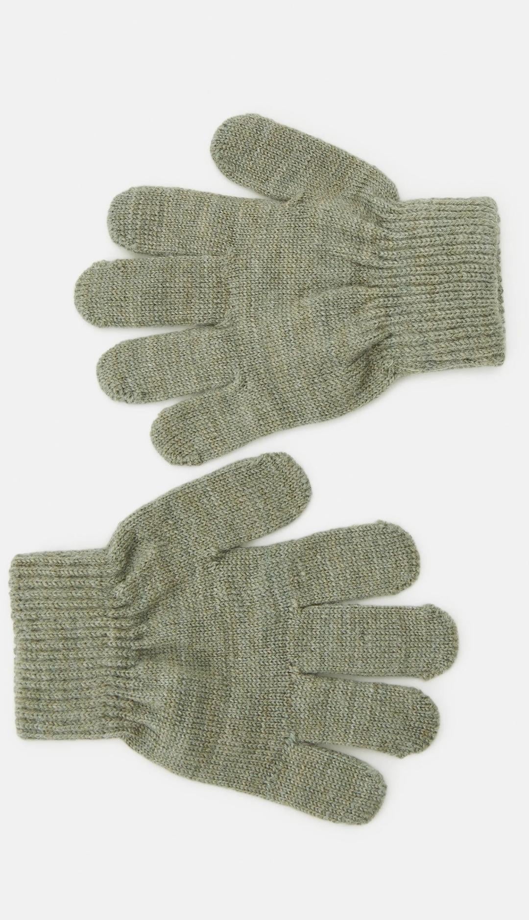 Дитячі демісезонні в'язані рукавички для хлопчиків Name It One size 2-6 р. Оливковий (25091726A)