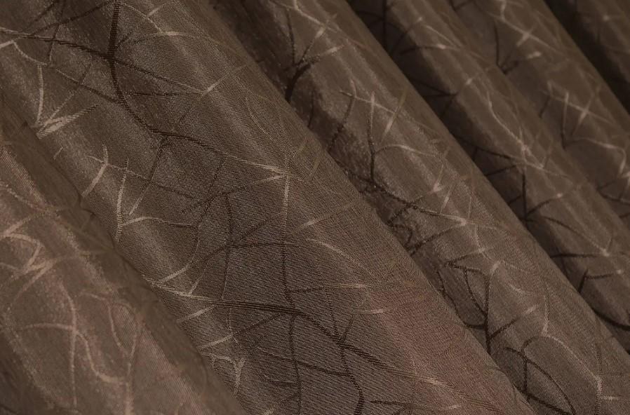 Комплект штор у вітальню/спальню з жакарду 1,5х2,7 м 2 шт. Коричневий (518ш) - фото 7