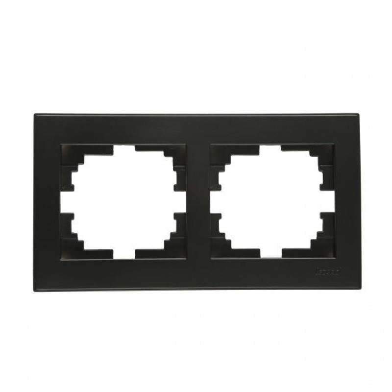 Рамка двомісна горизонтальна Lezard Rain Антрацит (00000021496)