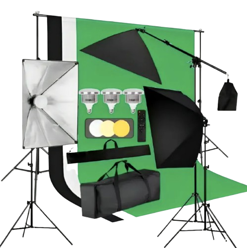 Комплект постоянного света набор софтбоксов/фоны со стойкой/лампы 150W с регулировкой режима освещения (25070158)