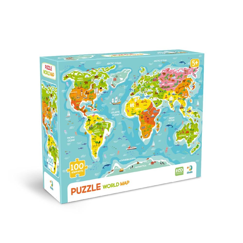 Пазл DoDo Мапа світу англійською 100 шт. (300704)