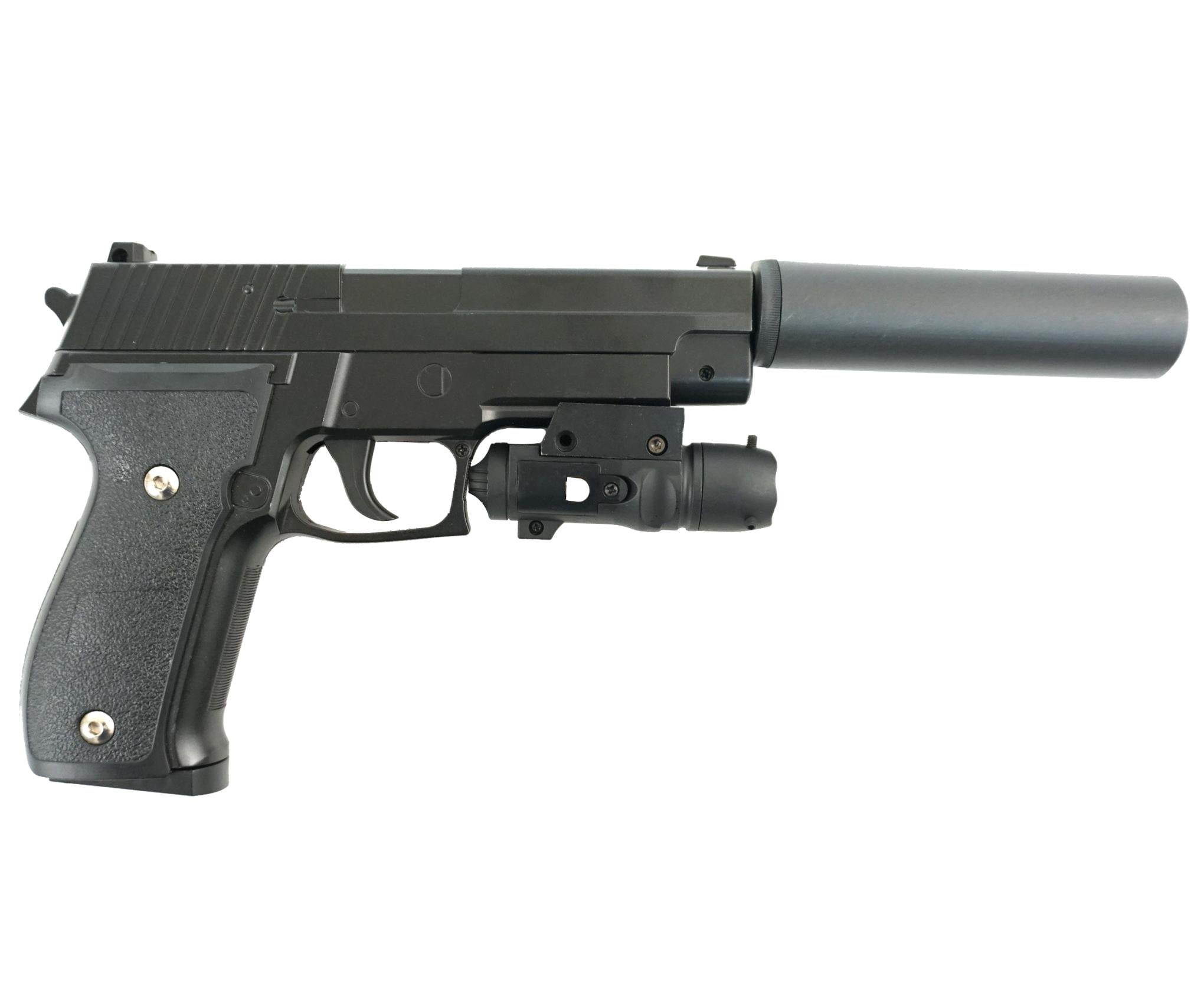 Пістолет із глушником Galaxy G26A Sig Sauer P226 метал іграшковий Чорний (9761546)