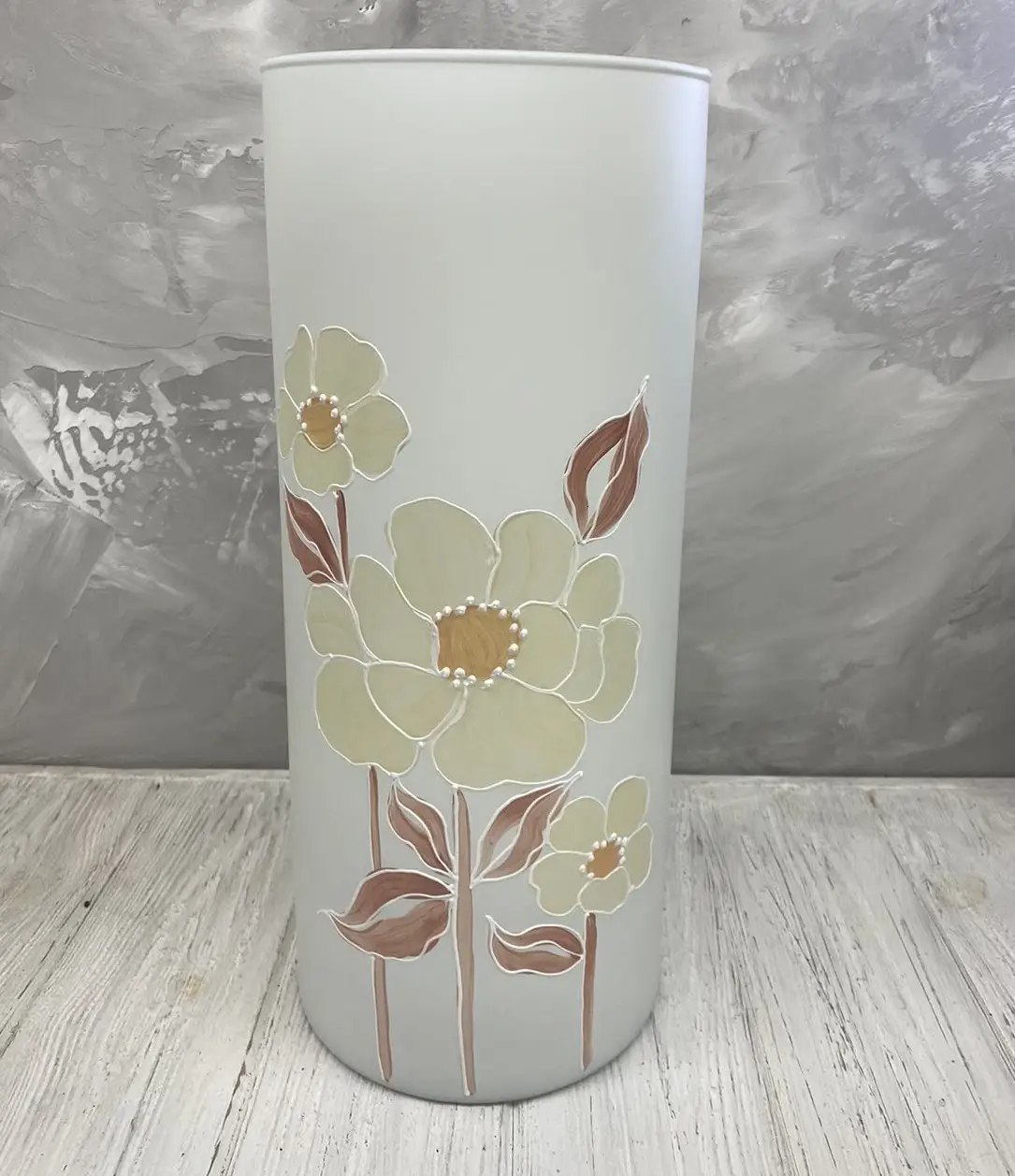 Ваза стеклянная Гутняр София L 38х16 см Бежевый (1141)