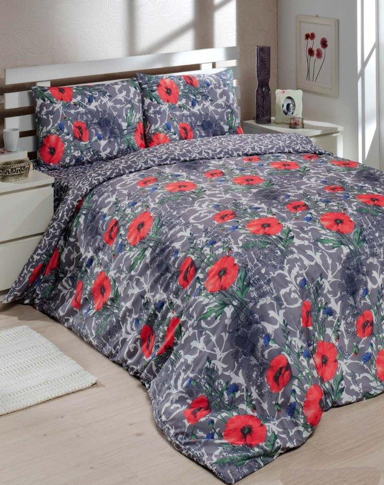 Комплект постільної білизни Le Vele Poppy полуторний 160х220х2 Сірий (lv-260)