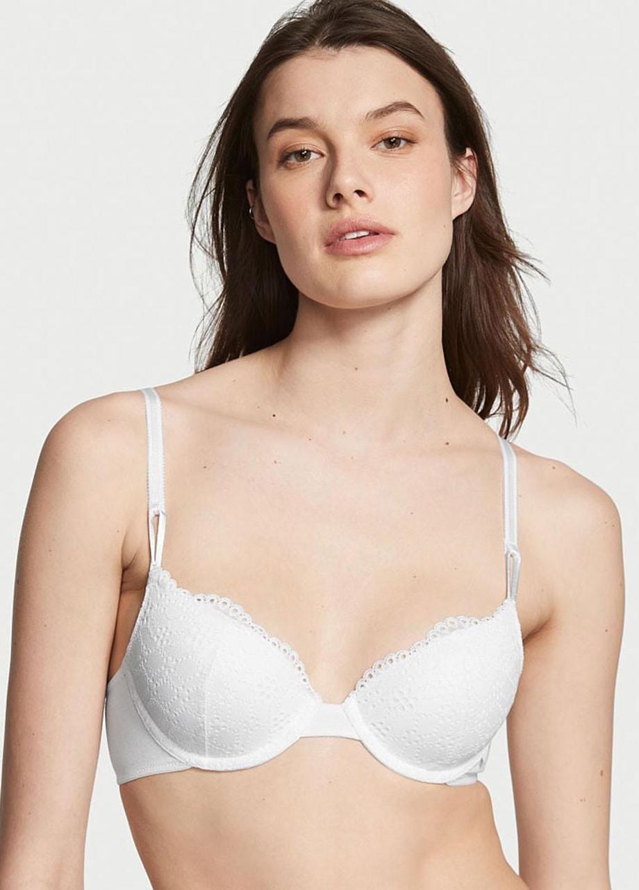 Бюстгальтер Victoria's Secret Sexy Tee Eyelet Lace Lightly Lined Demi Bra 80С Белый (2125169602)