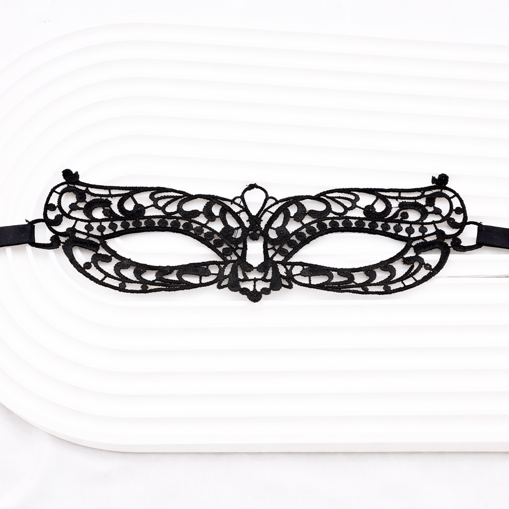 Маска карнавальная кружевная One size Черный (99777)