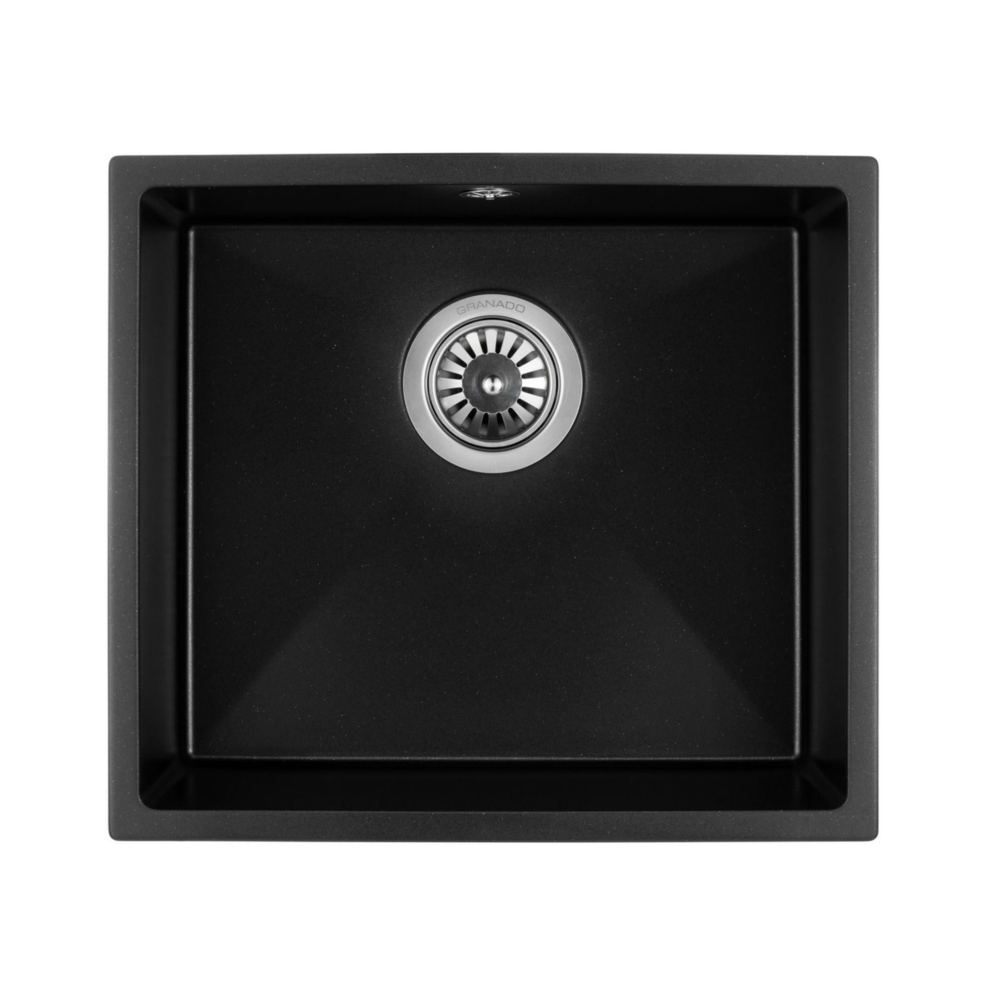 Мойка для кухни гранитная GRANADO Under top 460x410 мм прямоугольная врезная Черный матовый (GRA-4756)