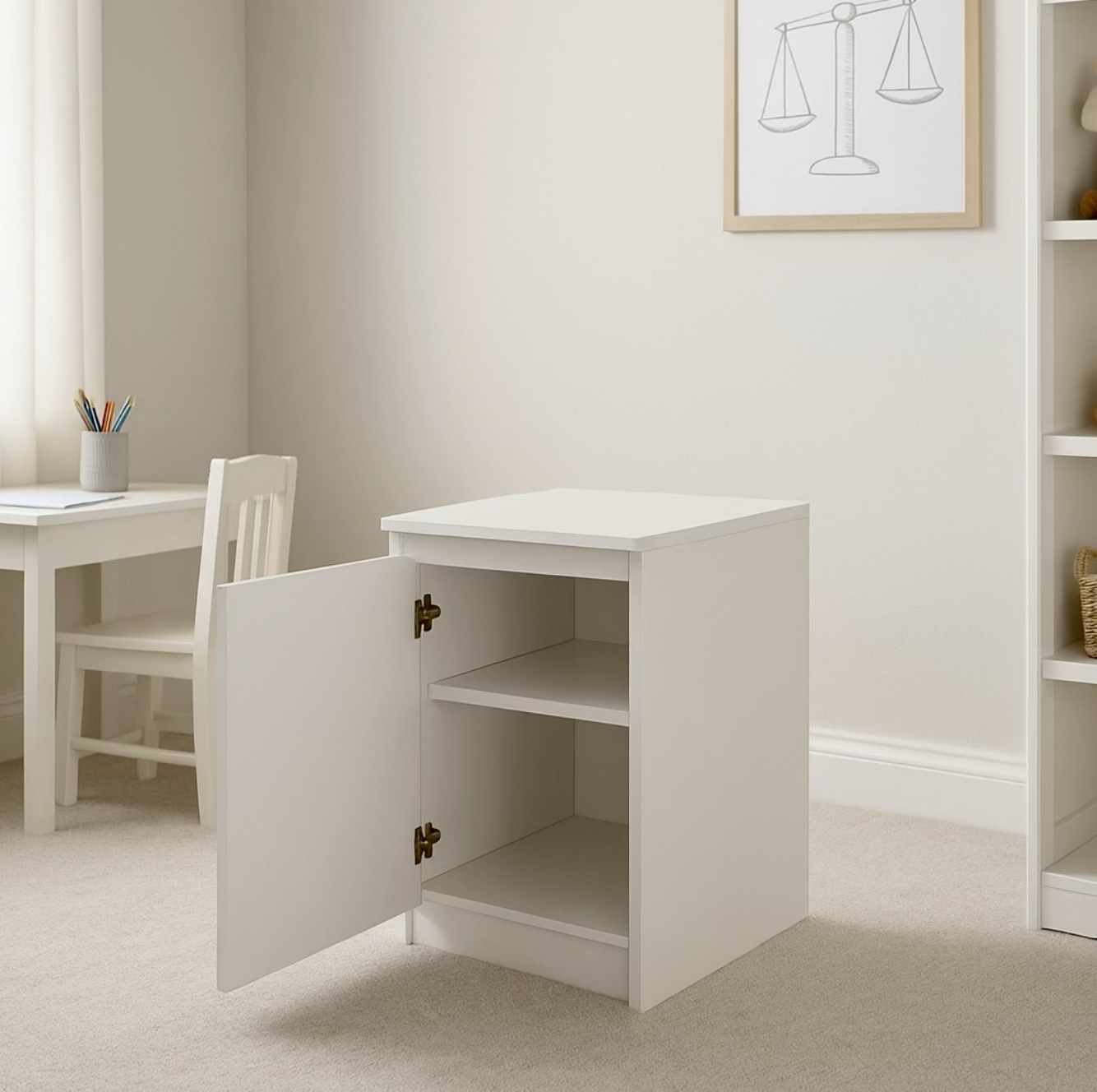 Тумба приліжкова MEBEX 40х40х54,5 см Білий (VS2D400WH) - фото 2 Тумба приліжкова MEBEX 40х40х54,5 см Білий (VS2D400WH) - фото 2