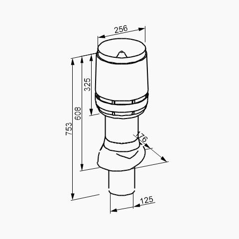 Выход вентиляционный Vilpe FLOW для битумной черепицы утепленный Ø 125 мм 500 мм 9005 Черный (30078968) - фото 3 Выход вентиляционный Vilpe FLOW для битумной черепицы утепленный Ø 125 мм 500 мм 9005 Черный (30078968) - фото 3