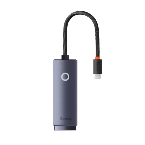 Адаптер BASEUS WKQX000213 Lite Series Ethernet 100Mbps Type-C to RJ45 Gray (559949)