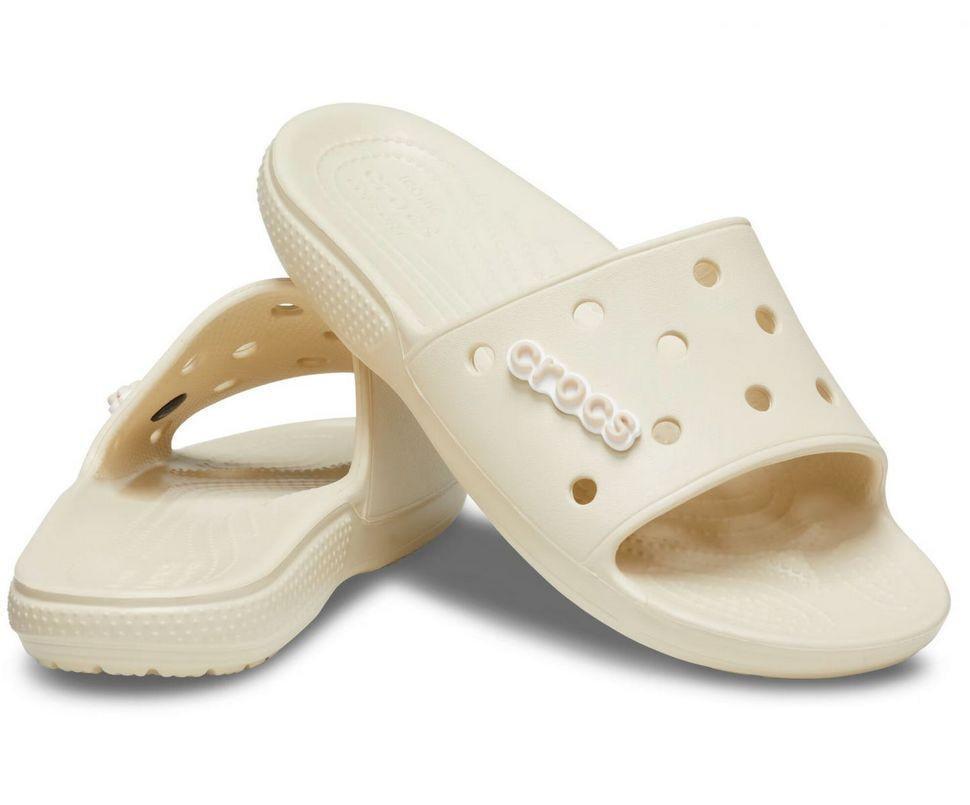 Шльопанці жіночі утеплені Crocs Classic Slide р. 39-40 Бежевий (11732) - фото 1