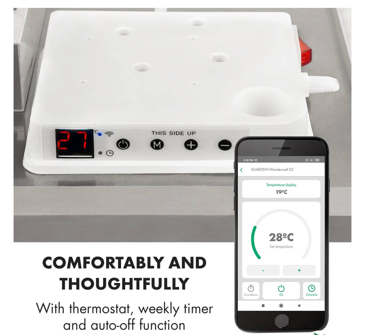 Инфракрасный обогреватель KLARSTEIN Wonderwall 1200 Smart (10032804) - фото 9