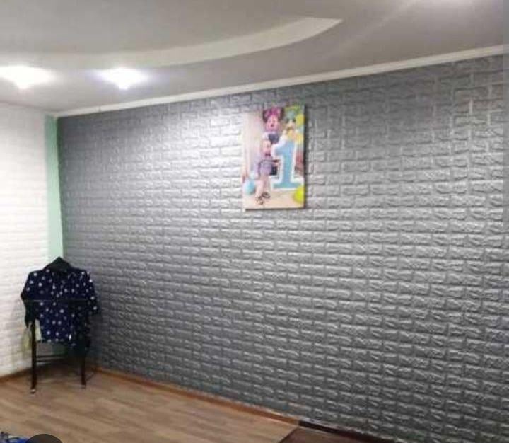 3D-панель декоративная самоклеящаяся под кирпич 700x770x2 мм Серебряный (BN2-006) - фото 3