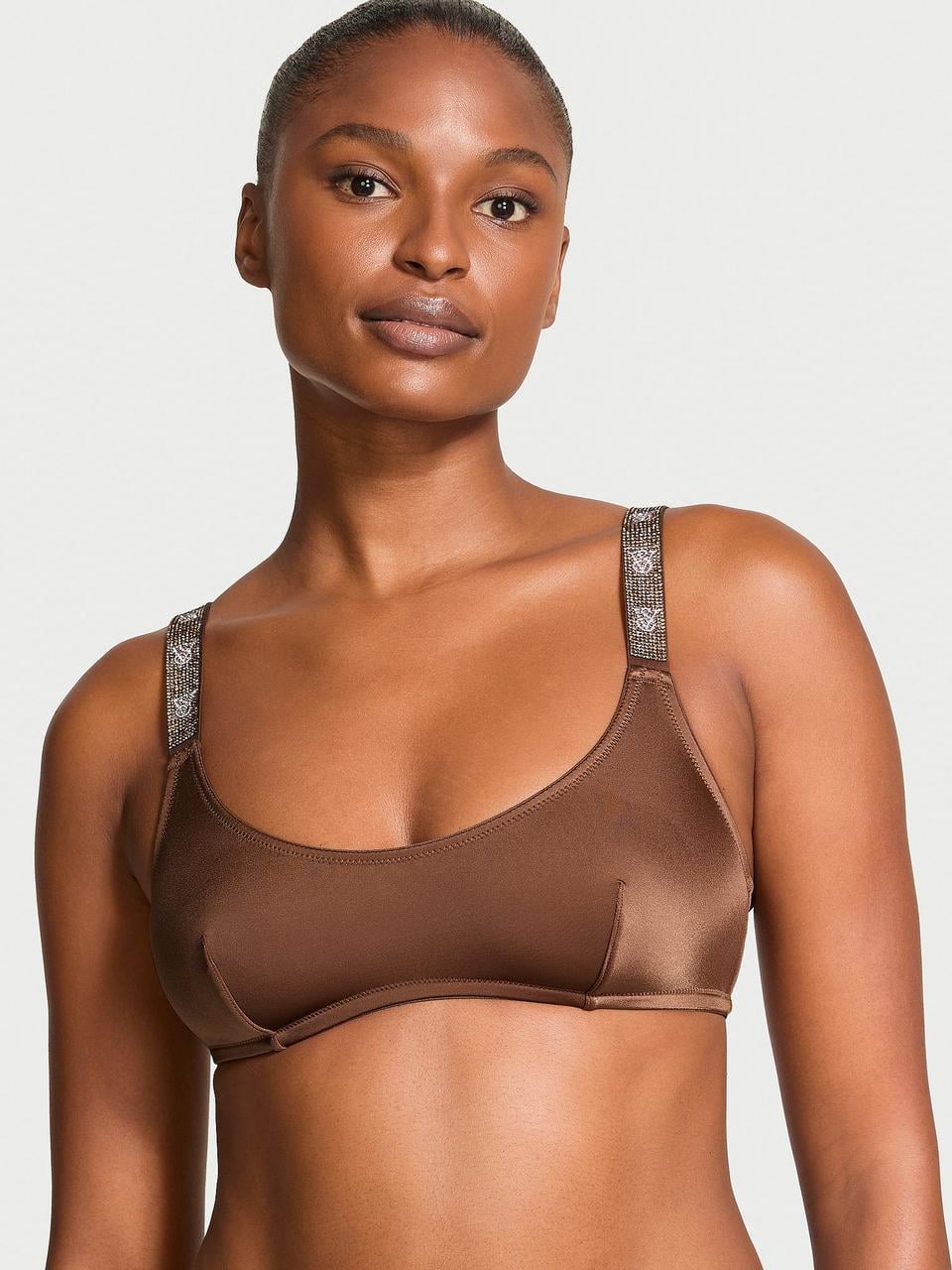 Бюстгальтер Victoria's Secret Shine Bralette M Коричневый (2406087081)