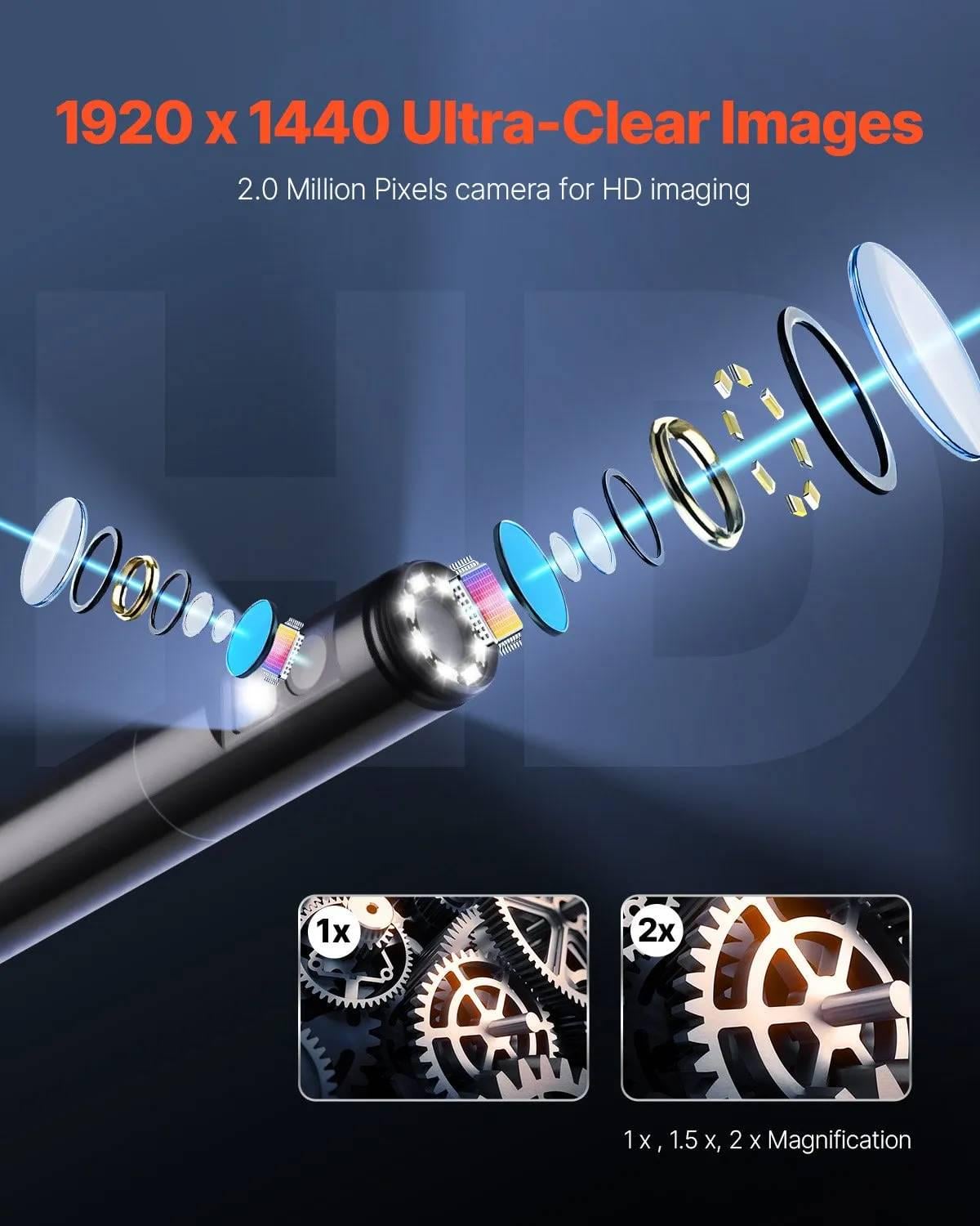 Эндоскоп USB Vevor SM7 для Android/iOS 8 мм 2 камеры 15 м (1416) - фото 7