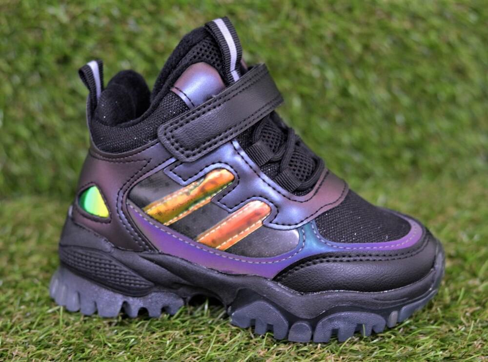 Ботинки детские демисезонные для девочки на флисе р. 26 Черный (11291983)